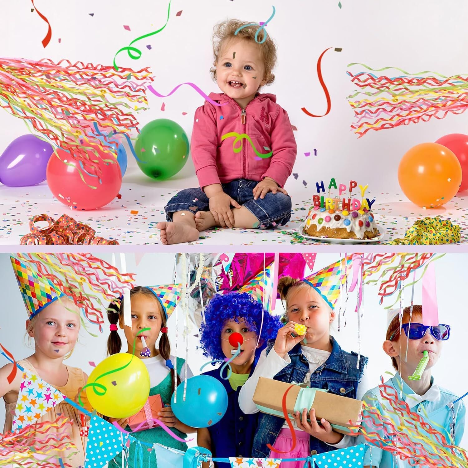 30 Şeritli Renkli Elle Atılan Konfeti – 5 Metre Uzayan Şerit Konfeti 1 Adet