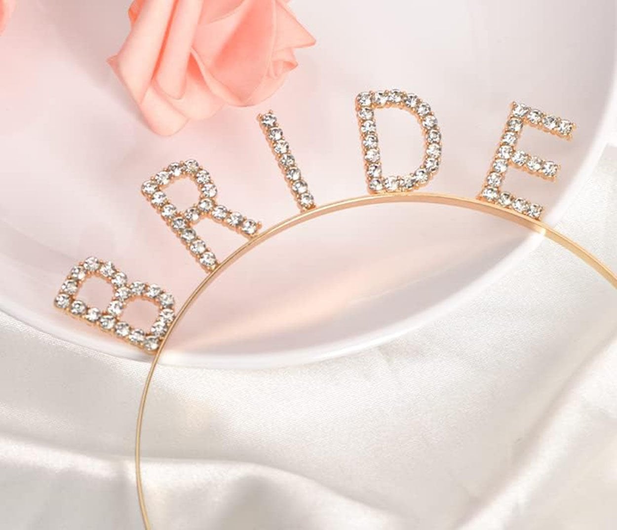 Altın Gold Renk Bekarlığa Veda Kristal Taş Bride Tacı İthal 16x10 cm