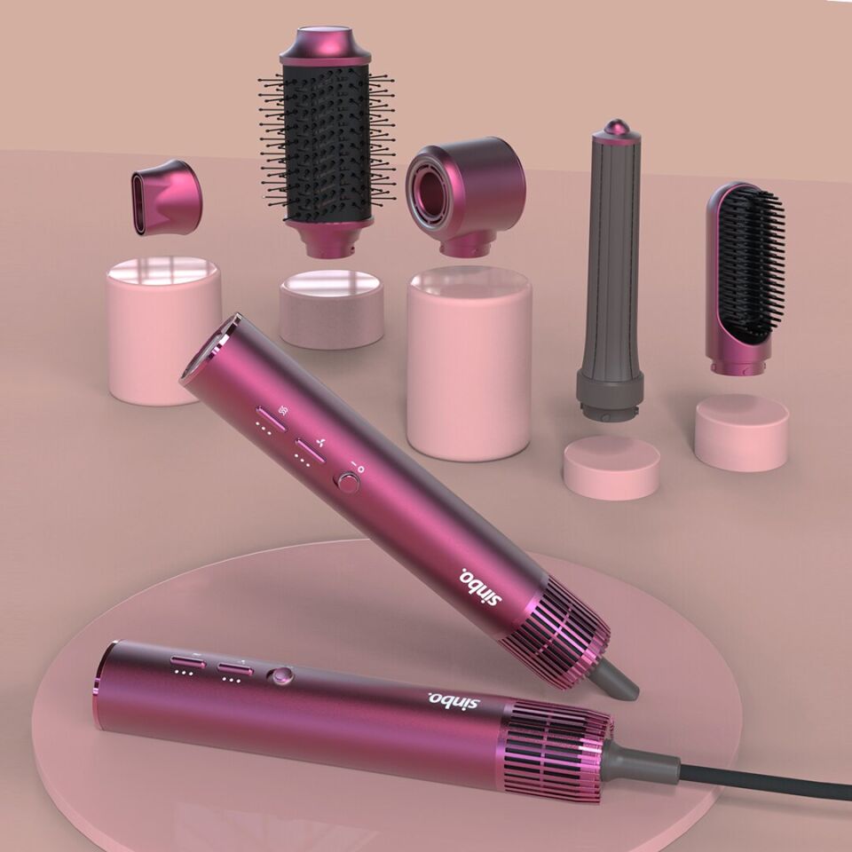 AİR BRUSH 5İN1=BUKLE-HACİMLE-DÜZLEŞTİR-2-FIRÇA SAÇ KURUTMA - ŞEKİL MAKİNESİ 1300W3-KDM.HIZ SICAKLIK SHD-1729