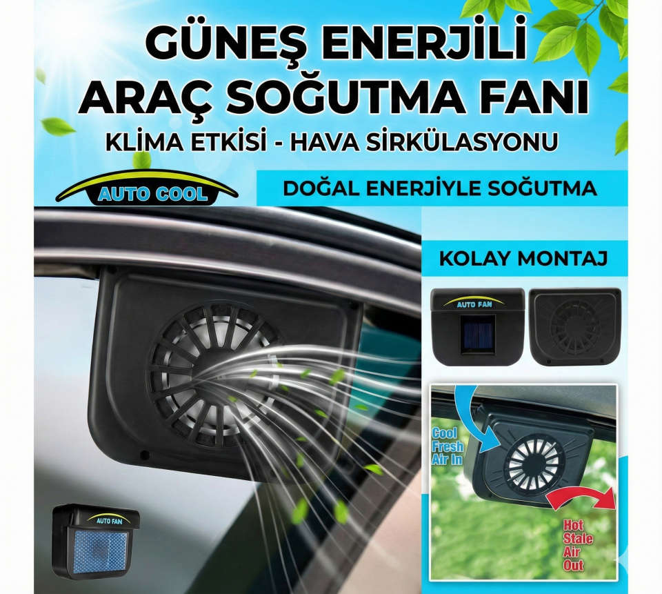 Auto Cool Güneş Enerjisiyle Çalışan Araç İçi Soğutucu