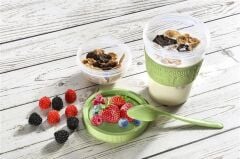 Meyve Hazneli - Kaşıklı Portatif Yoğurt Kabı