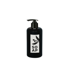 Sıvı Sabunluk Yuvarlak Plastik Pompalı 500 ML - Siyah