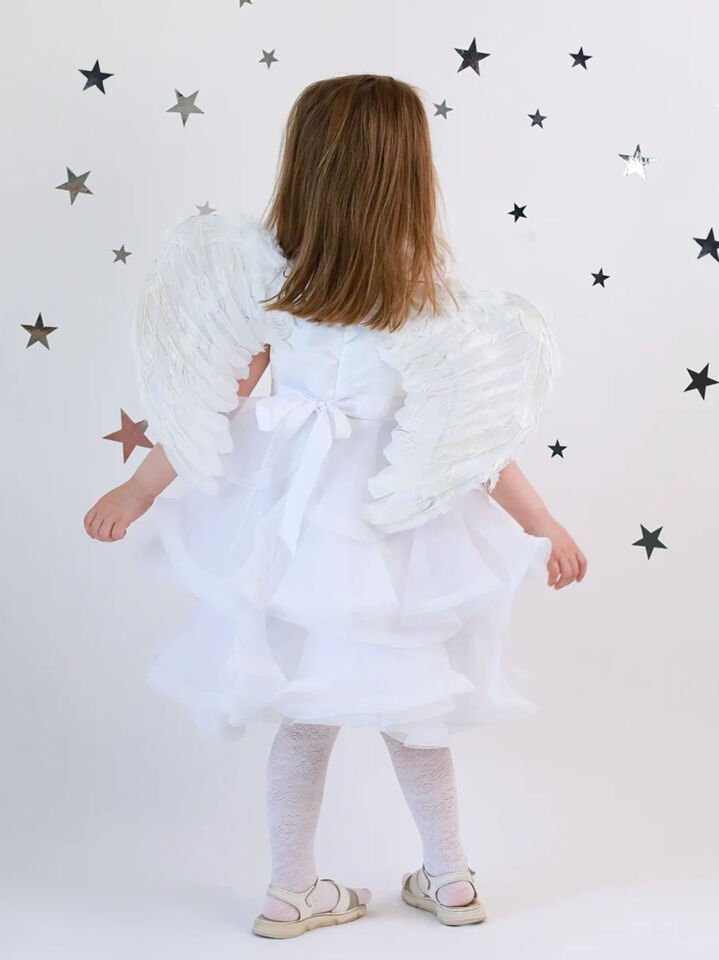 Beyaz Renkli Bebek Boy Melek Kanadı 30x45 cm