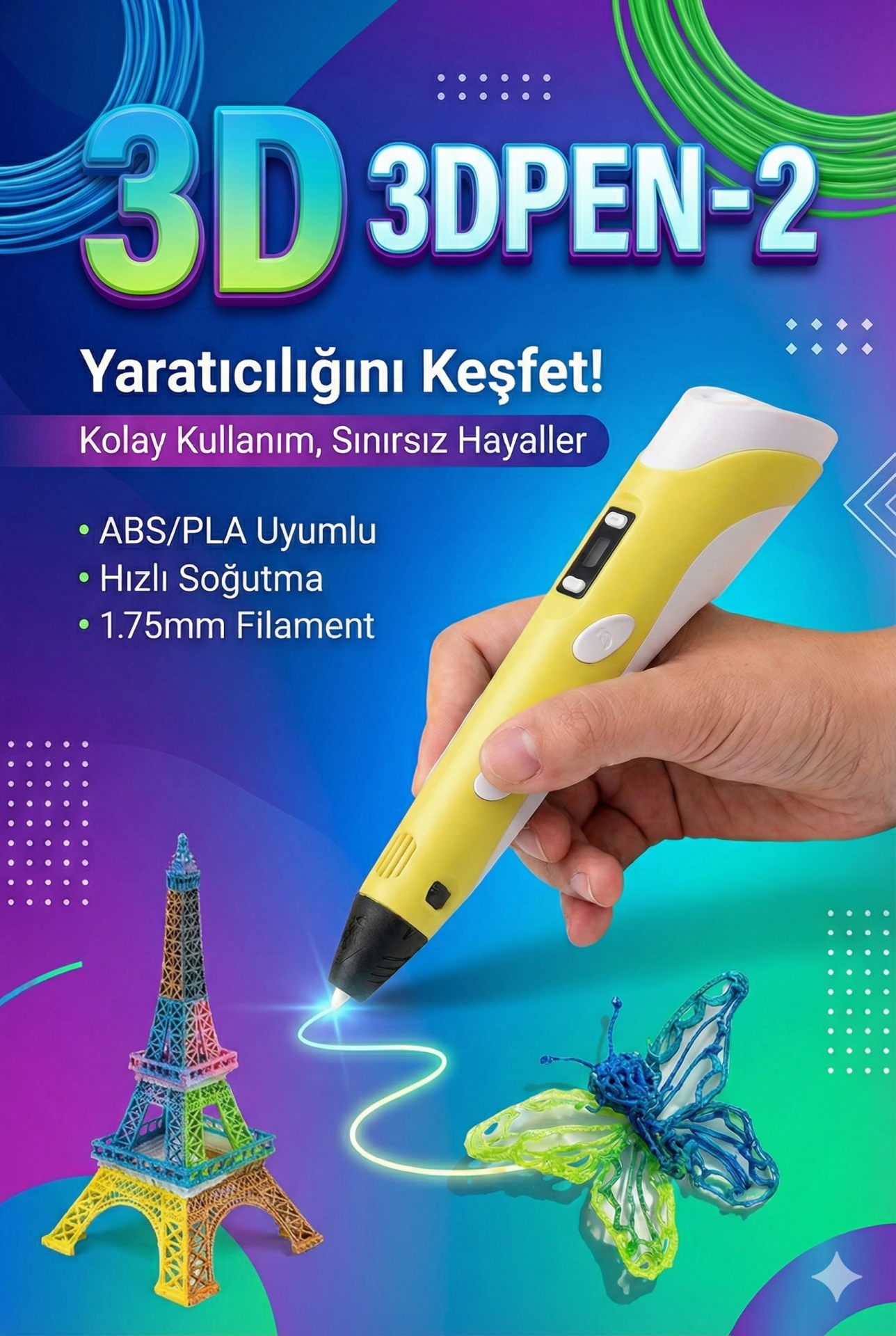 Üç Boyutlu Yazıcı 3D Kalem Pen Printer
