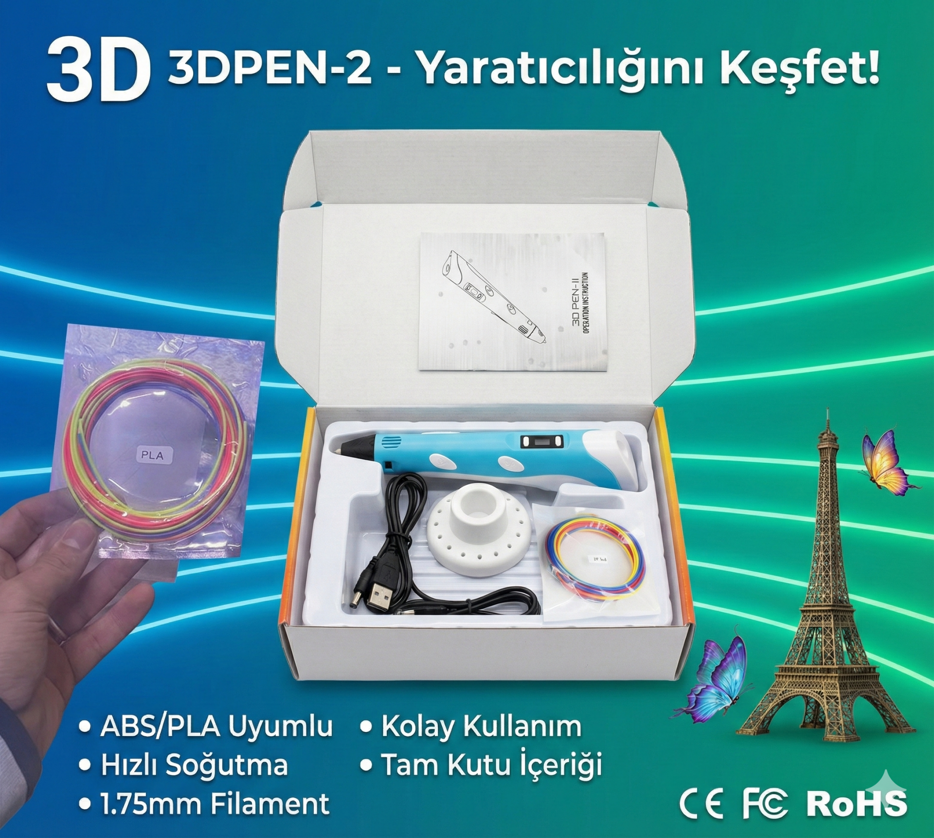 Üç Boyutlu Yazıcı 3D Kalem Pen Printer