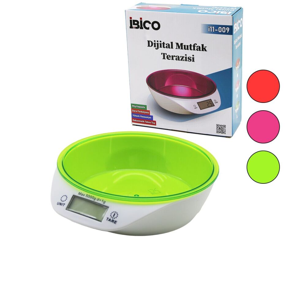 DİJİTAL - PİLLİ MUTFAK TERAZİ TARTI KASELİ - 5KG/1GR