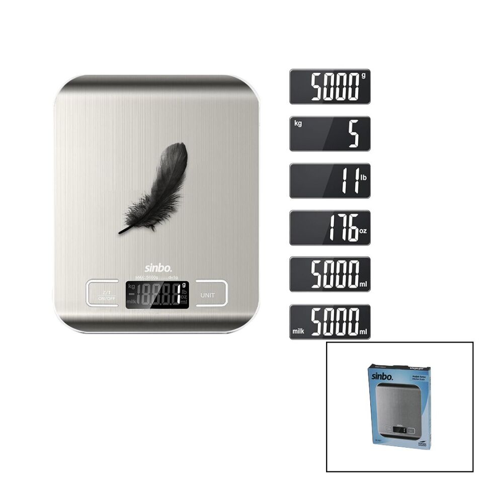 MUTFAK TARTISI TERAZİ İNOX LCD EKRAN 5KG/1GR