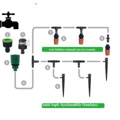 Mikro Damlama Sulama - Bahçe Sulama Hortum Seti 10 Metre Hortum Ve Parçaları