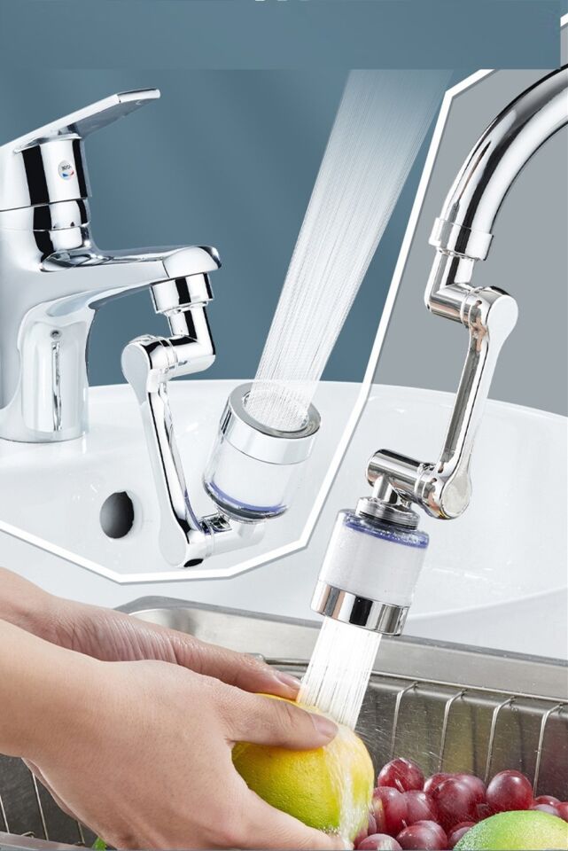 Filtreli Kireç Hapsedici Robotik Kol Musluk Başlığı - Mutfak Banyo Musluk Uzatma Aparatı Ucu