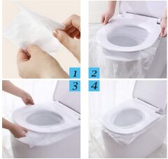 50 Adet Biyobozulur Klozet Kapağı Poşeti Seyahat Tipi Taşınabilir Klozet Kılıfı