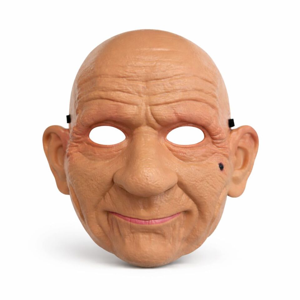 Gerçekçi Yaşlı Adam Maskesi – Lateks Görünümlü Plastik Korku Maskesi