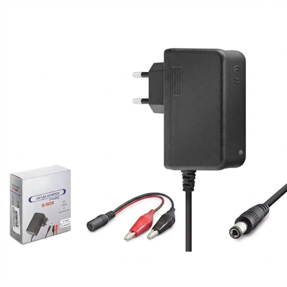 Akü Şarj Cihazı 6V 1.2A 7.2W Krokodil Uç Akü Şarj Adaptörü