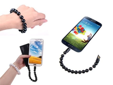 Android Boncuk Tasarımlı Bileklik Şeklinde Şarj Data Kablosu