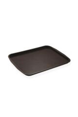 10 Adet Siyah Midi Boy Plastik Servis Tepsisi  Kırılmaz Lokanta Büfe Fast Food Kullanım (44x32 Cm)