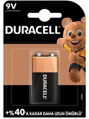 Duracell 9V Alkalin Pil