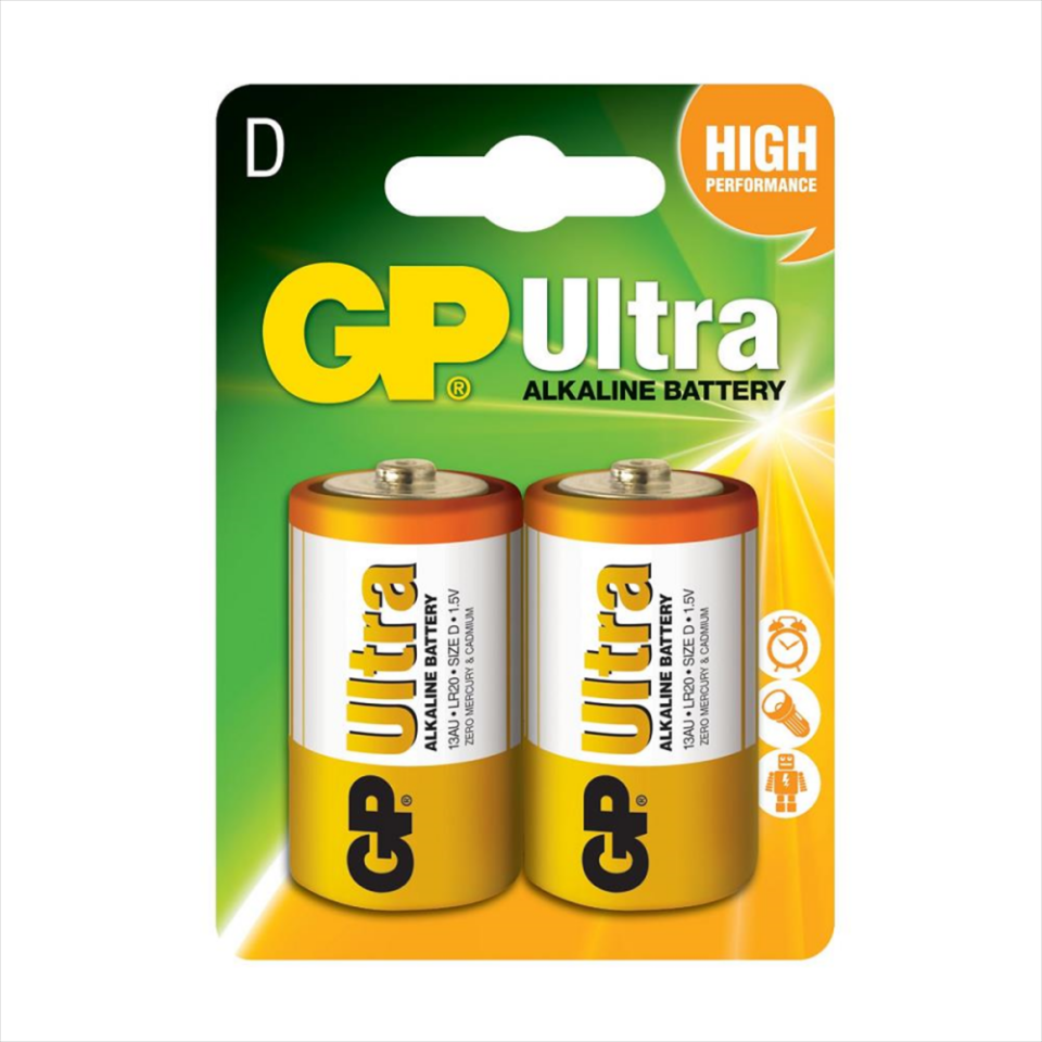 GP Ultra Alkalin D Büyük Boy Pil 2li