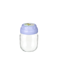 Vintage  Dekoratif  Desenli Cam Kavanoz 425ml - 14,3 oz