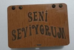 Seni Seviyorum Ahşap Hediye Kutusu Sevgiliye Hediye