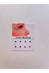 Yüz Taşı Kristal - Burun, Vücut Taşı, Tattoo Makyaj Taşı, Yapışkanlı, 12 Adet