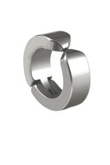 Erkek Küpesi - 1 Adet Çelik Kıstırmalı Küpe Paslanmaz Atmaz Çelik Gümüş Renk Küpe