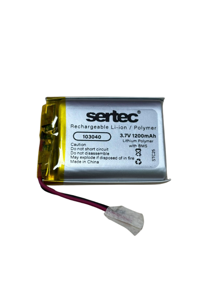 103040 3.7V 1200mAh Li-Polymer Pil (Devreli/1.5A)