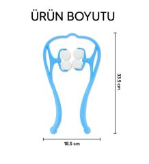 Boyun Bacak Ayak Bel Masaj Aleti Çok Fonksiyonlu Manuel 4 Tekerlekli - Mavi