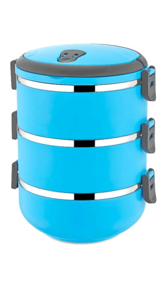 MAVİ 3LÜ SEFER TASI SAKLAMA KABI 1.8LT