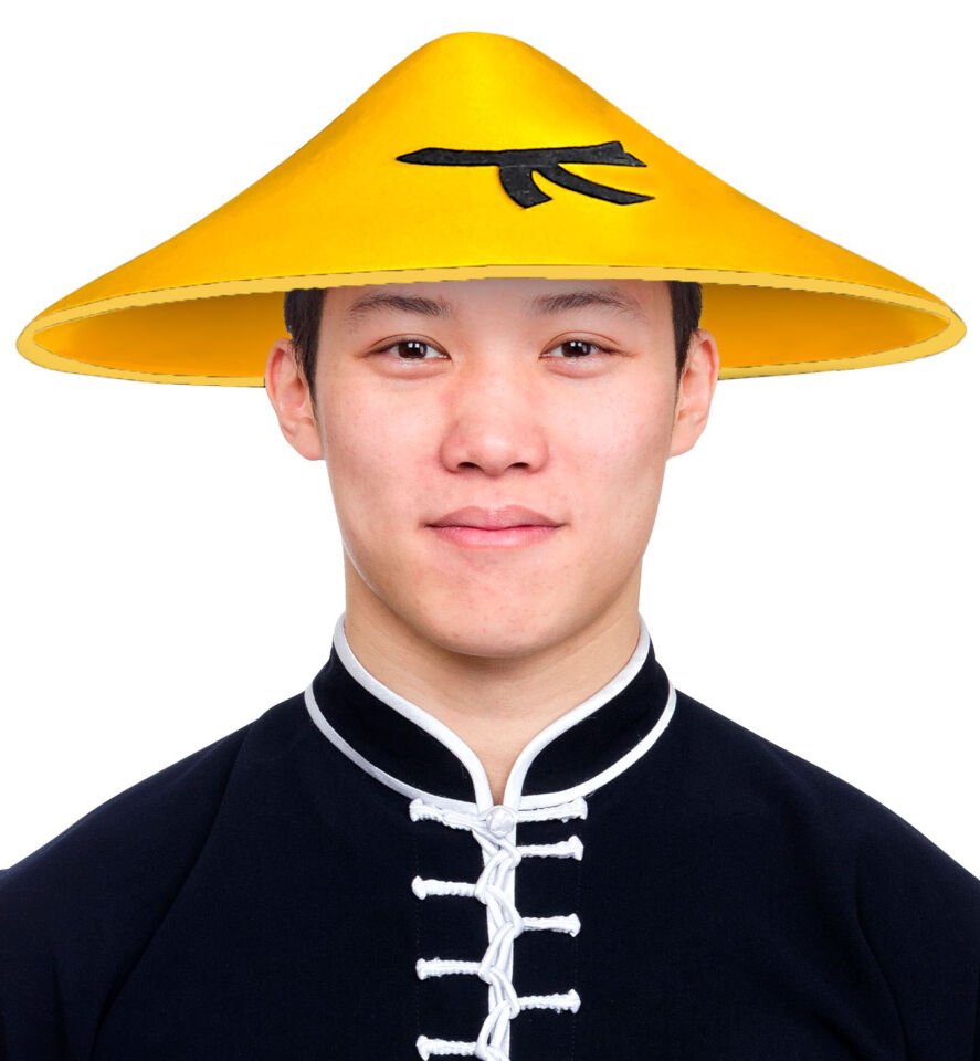 Uzak Doğu Asyalı Çin Japon Şapkası Sarı Renk