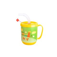 3 Adet pipetli Çocuk Içecek Bardağı Desenli Bardak 350ml